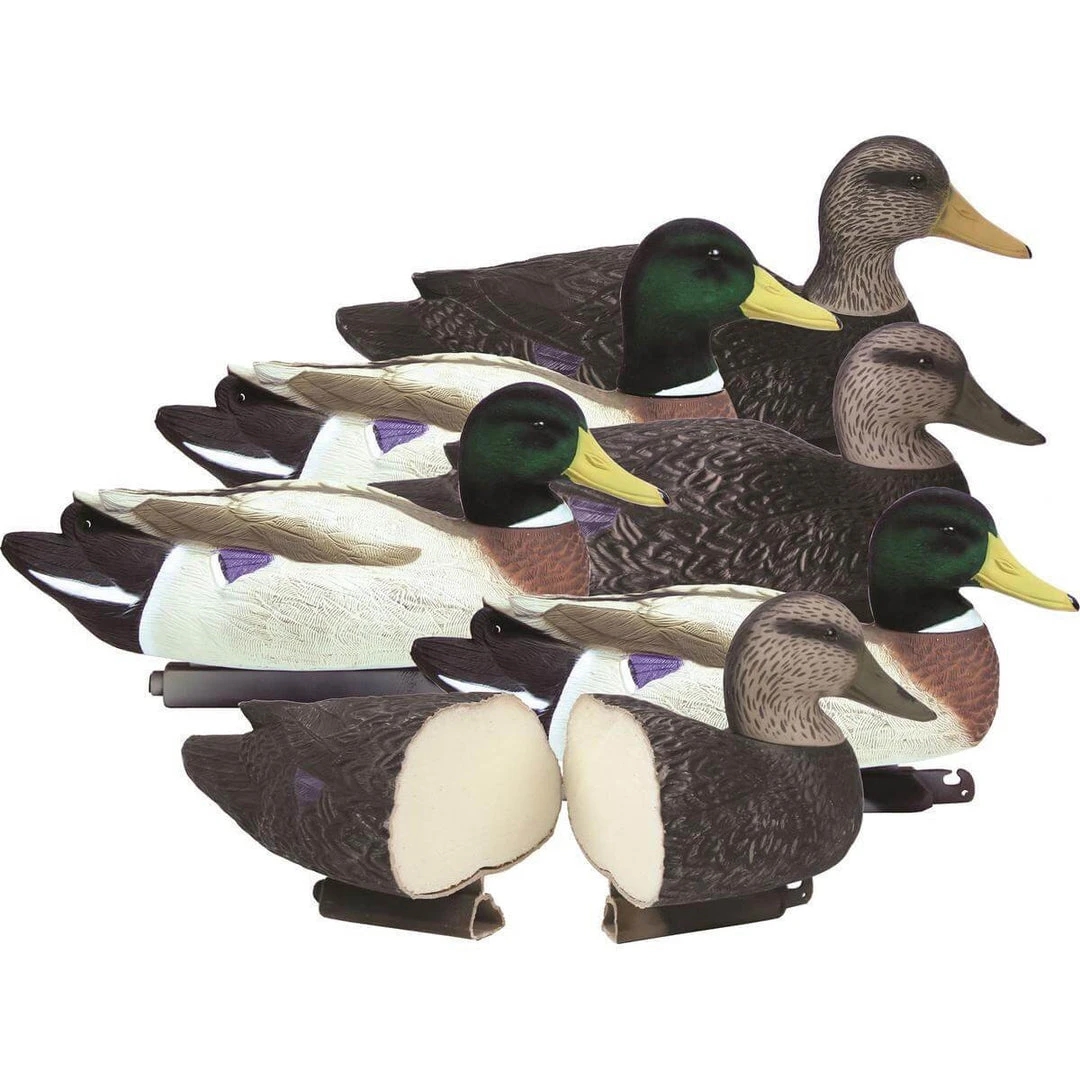 Higdon Battleship Powers' Pack, Foam Filled, 3 Mallard Drakes Flocked Heads 3 Black Ducks 3 Higdon Battleship Powers' Pack, Foam Filled, 3 Mallard Drakes Flocked Heads 3 Black Ducks